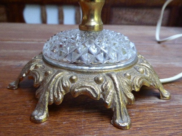 Vintage persglazen met messing lamp, Antiek en Kunst, Ophalen of Verzenden