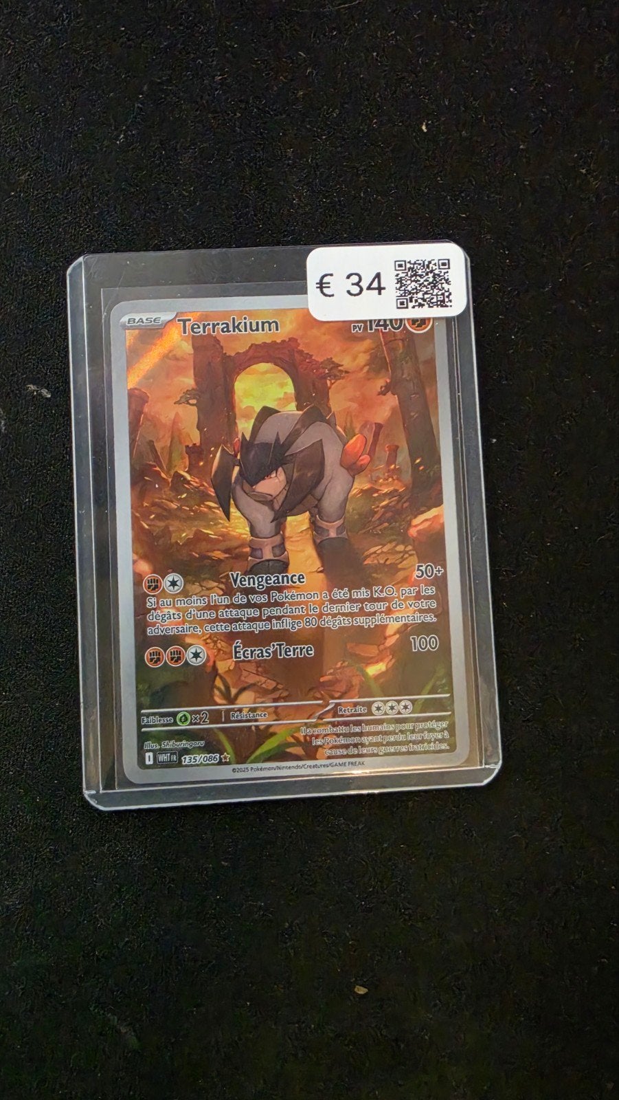 Pokémon Kaart Terrakium Vengeance 135/086, Ophalen of Verzenden, Zo goed als nieuw, Losse kaart