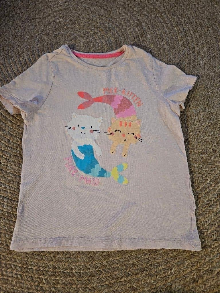 Roze shirt katten zeemeermin van m&s, maat 116-122, Meisje, Ophalen of Verzenden, Zo goed als nieuw, Shirt of Longsleeve