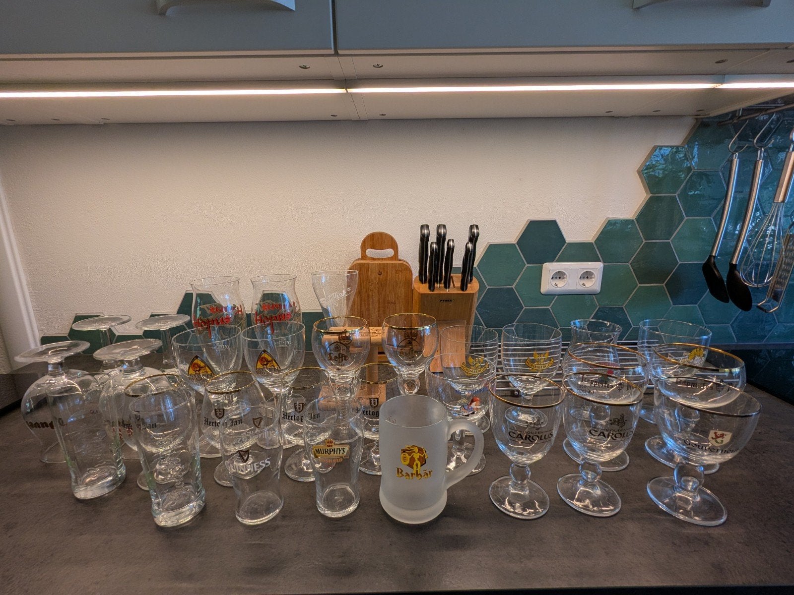 Bierglazen collectie - diverse merken, Ophalen, Meerkleurig, Overige merken, Glas