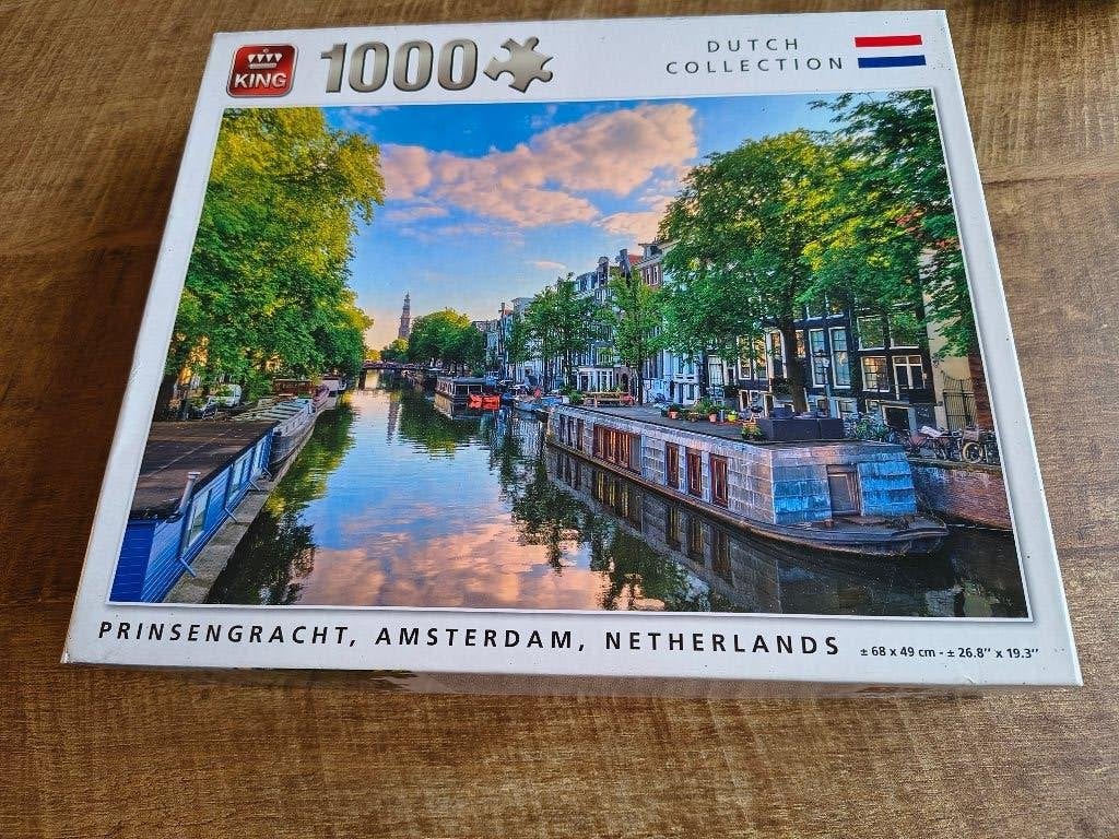 Legpuzzel Amsterdam Prinsengracht woonboten, Ophalen of Verzenden, 500 t/m 1500 stukjes, Zo goed als nieuw, Legpuzzel