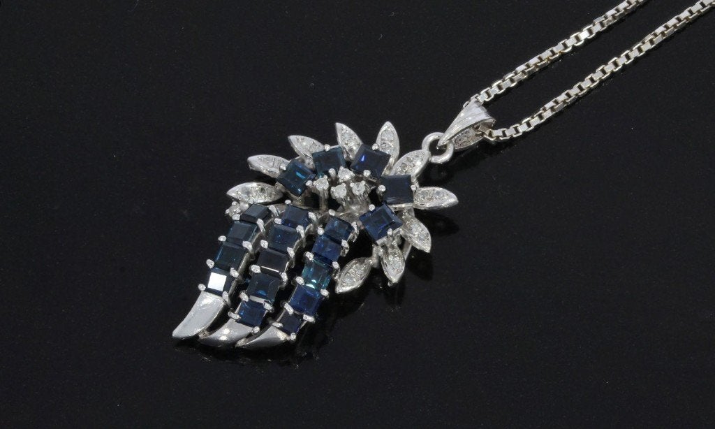 Saffier 25 diamanten luxe gouden ketting hanger briljant, Voordeelsieraden, Ophalen of Verzenden, Zo goed als nieuw, Info@voordeelsieraden.nl