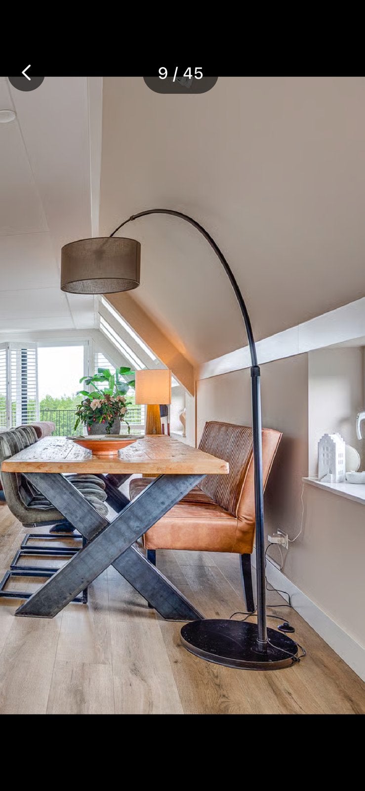 Booglamp zwart, Ophalen, Zo goed als nieuw, Metaal, 150 tot 200 cm