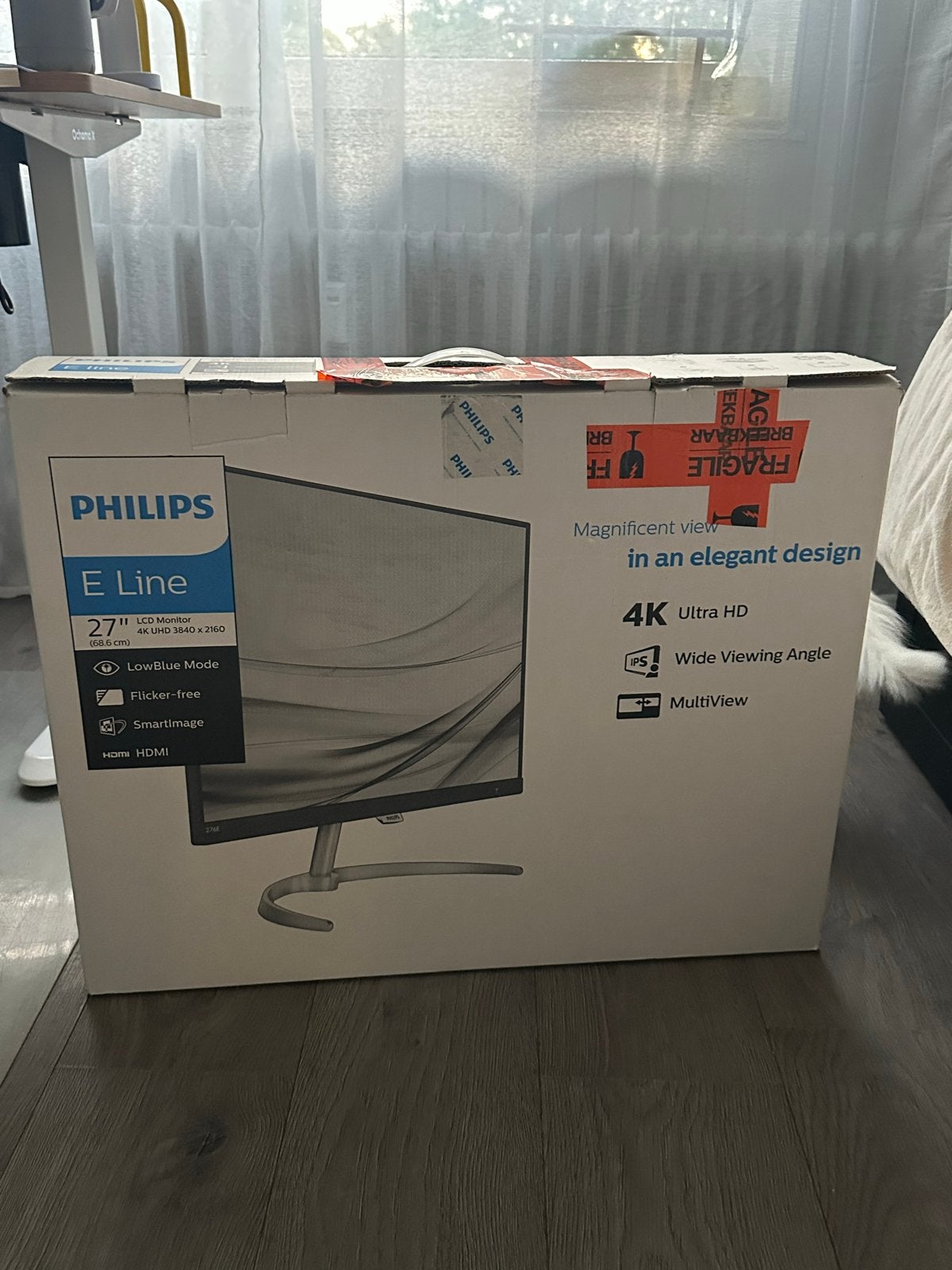Philips E-Line 27" Monitor (Kapot Scherm / Voor Onderdelen), Ophalen, HDMI, IPS, Ultra HD (4K)