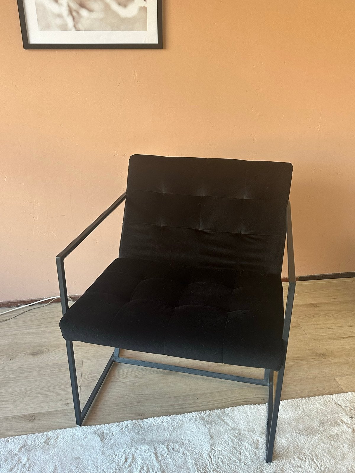 Zwarte fauteuil - Gebruikt, Ophalen, Gebruikt, Stof, 75 tot 100 cm