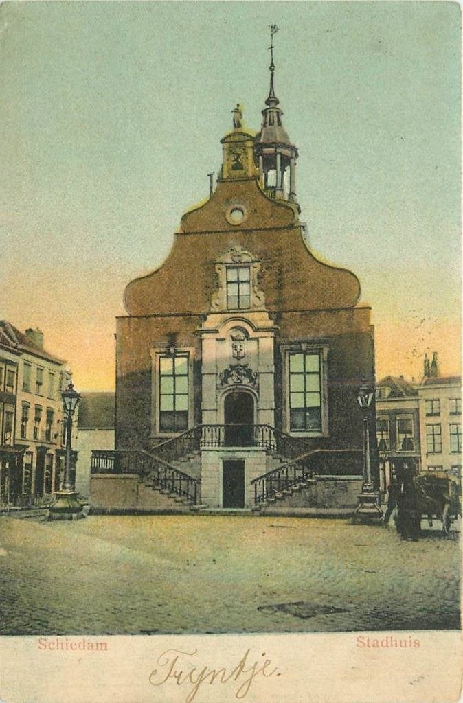 388-510-035 Schiedam Stadhuis, Verzenden, Voor 1920, Zuid-Holland