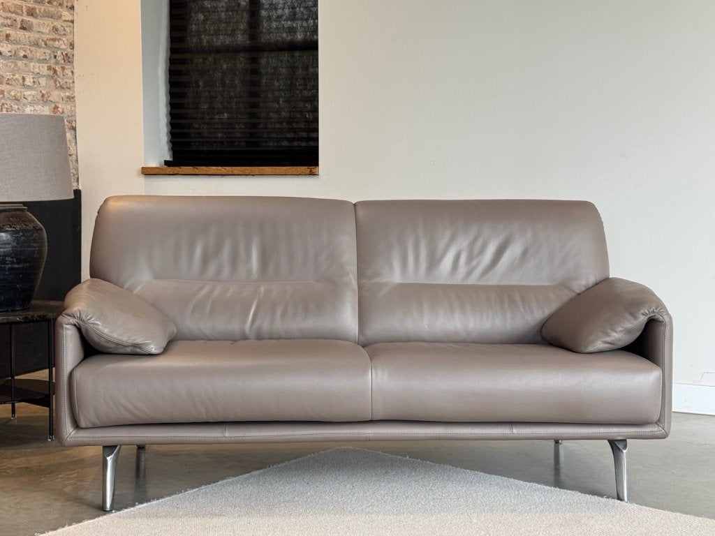 Leolux Bora Balanza 2,5-zits | Taupe/grijs leer | Als nieuw, Leolux, Info@leolux.nl, 150 tot 200 cm, Luxe modern design