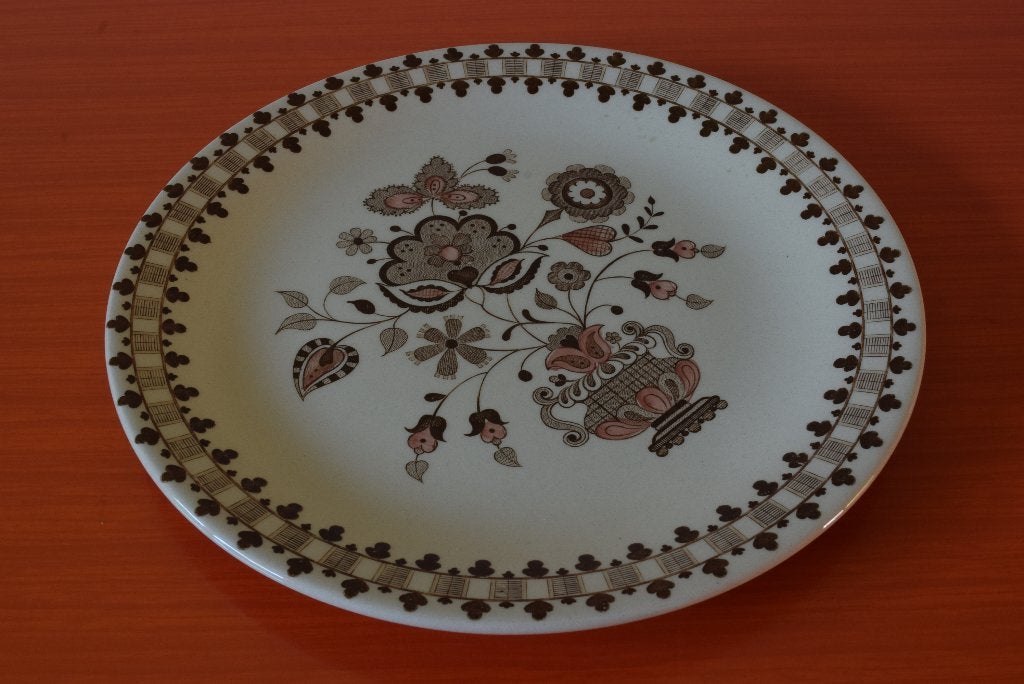 Retro vintage jaren 70 Johnson Bros Old Granite bord, Overige merken, Vintage, Ophalen of Verzenden, Zo goed als nieuw