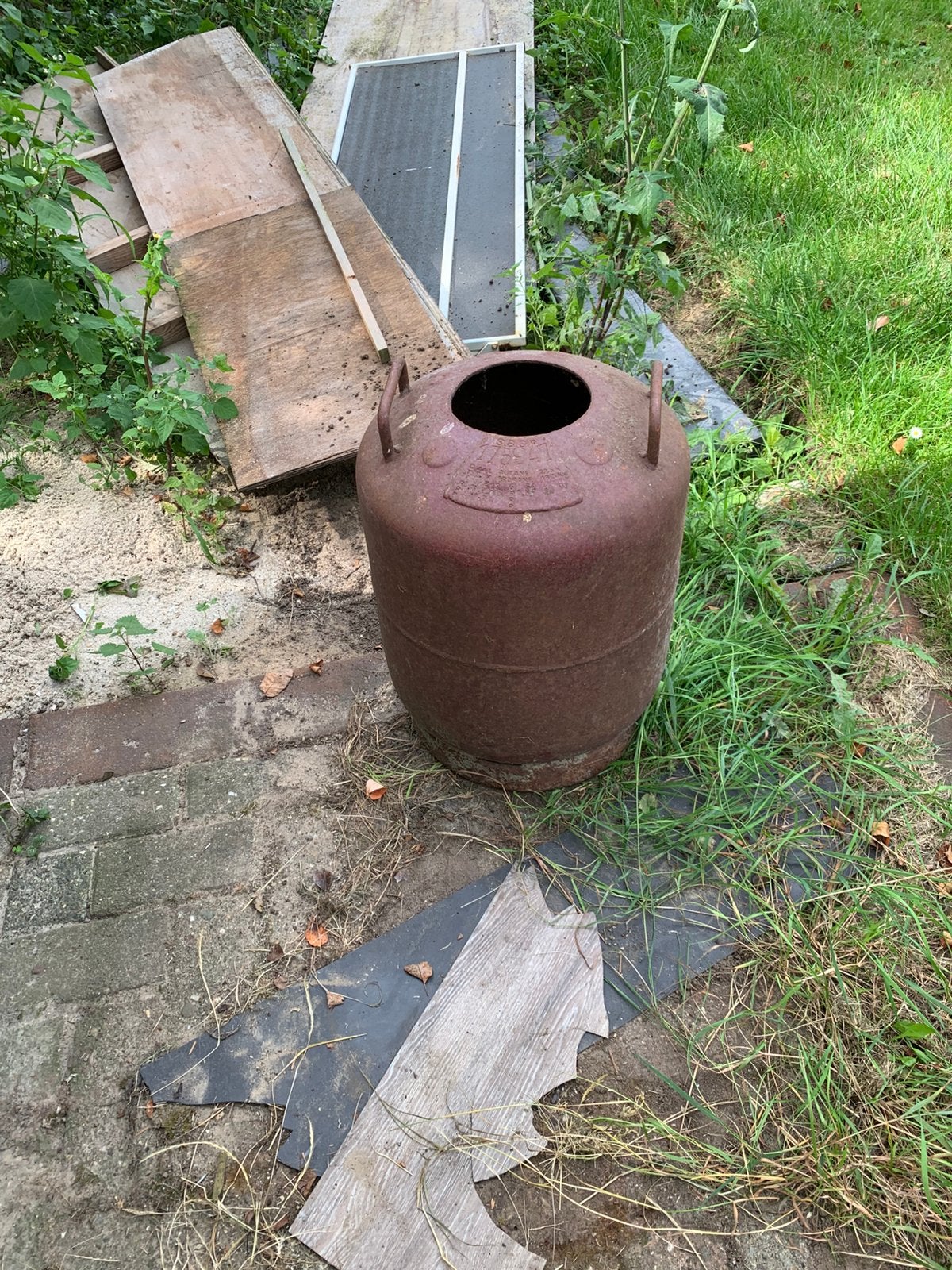 Gasfles voor terras kachel, Ophalen, Gebruikt