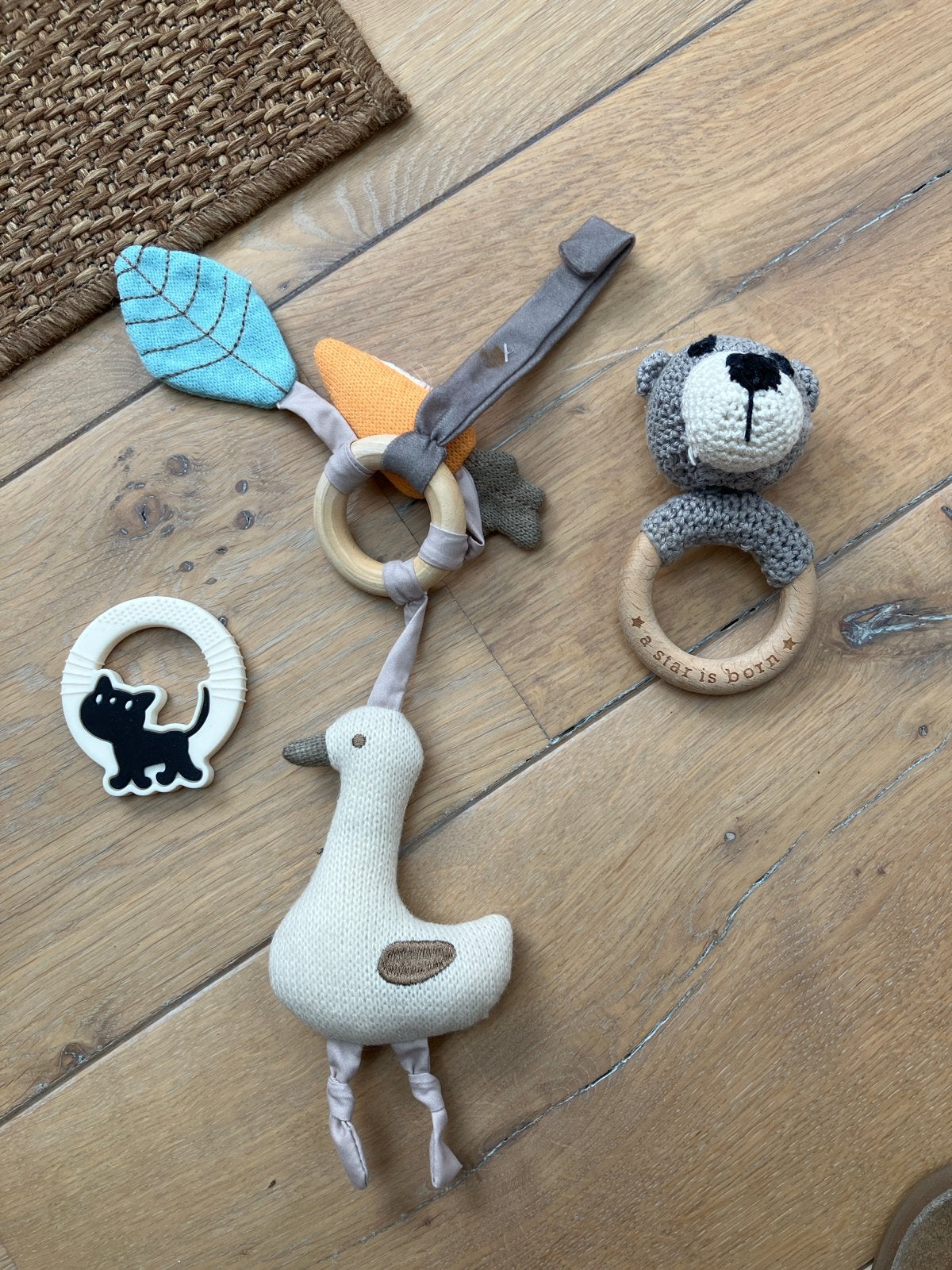 Leuk babyspeelgoed: wagenhanger, bijtring en rammelaar, Ophalen of Verzenden, Zo goed als nieuw, Overige typen