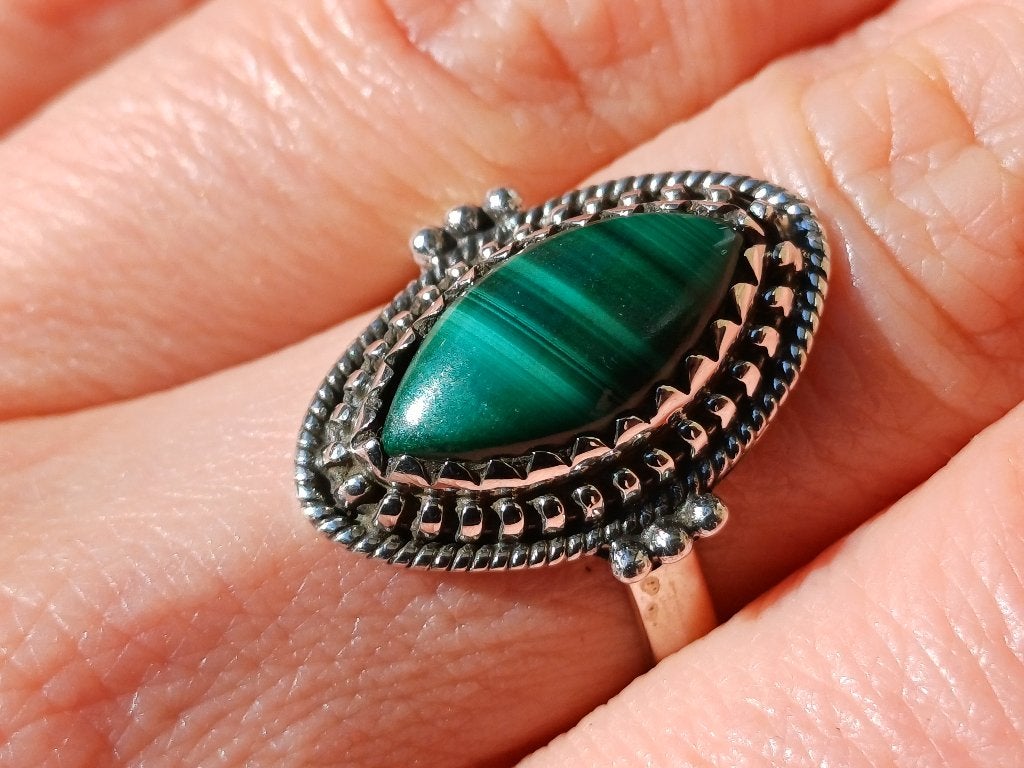 Vanoli 925 zilveren ring met malachiet maat 17,25, Daiva1973@hotmail.com, Vanoli, Amsterdam, Nieuw