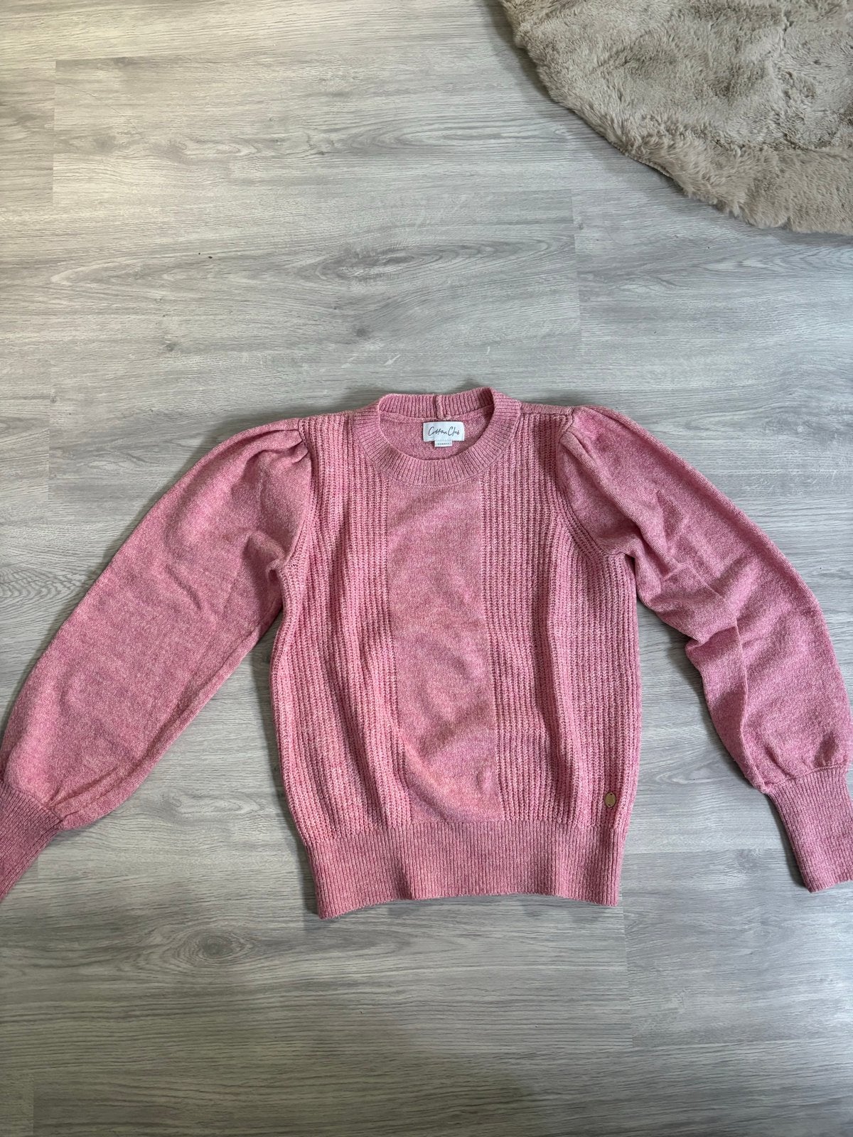Roze trui met pofmouwen - Cotton Club, Ophalen of Verzenden, Zo goed als nieuw, Maat 34 (XS) of kleiner, Roze