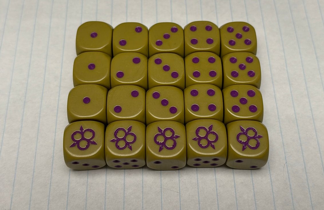 Te koop: set van 20 Nurgle dice, Hobby en Vrije tijd, Wargaming, Ophalen of Verzenden, Warhammer
