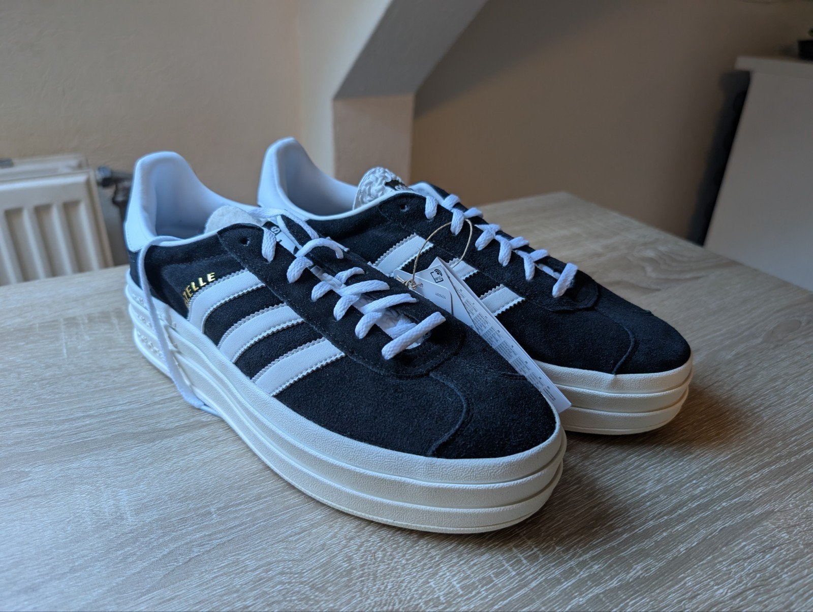 Adidas Gazelle Bold W - Zwart/Wit - Maat 43 1/3, Ophalen of Verzenden, Nieuw, Zwart