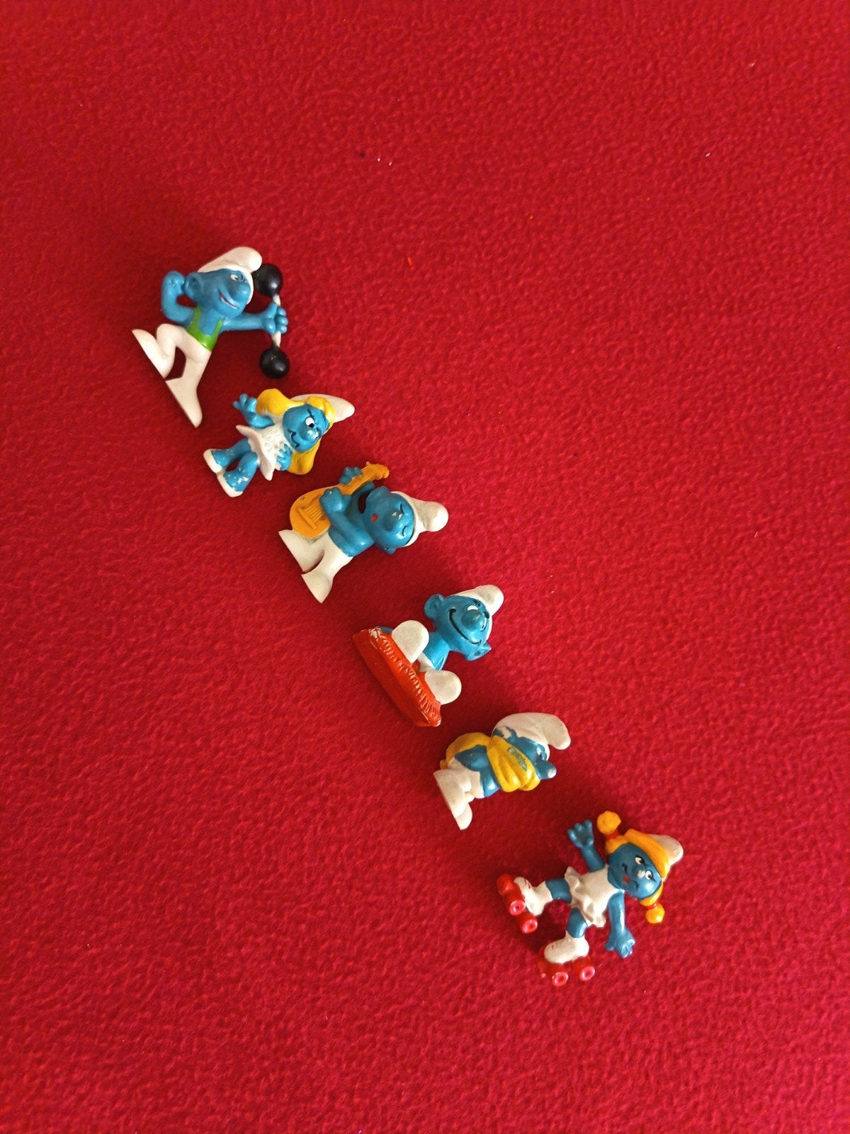 Vintage Smurfen beeldjes - set van 6, Verzamelen, Smurfen, Ophalen of Verzenden