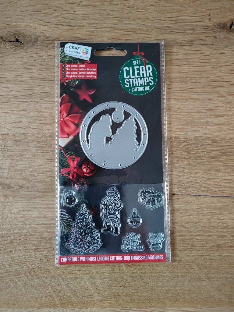 Clearstamps + snijmal (set) Kerst, Ophalen of Verzenden, Nieuw, Clearstamp