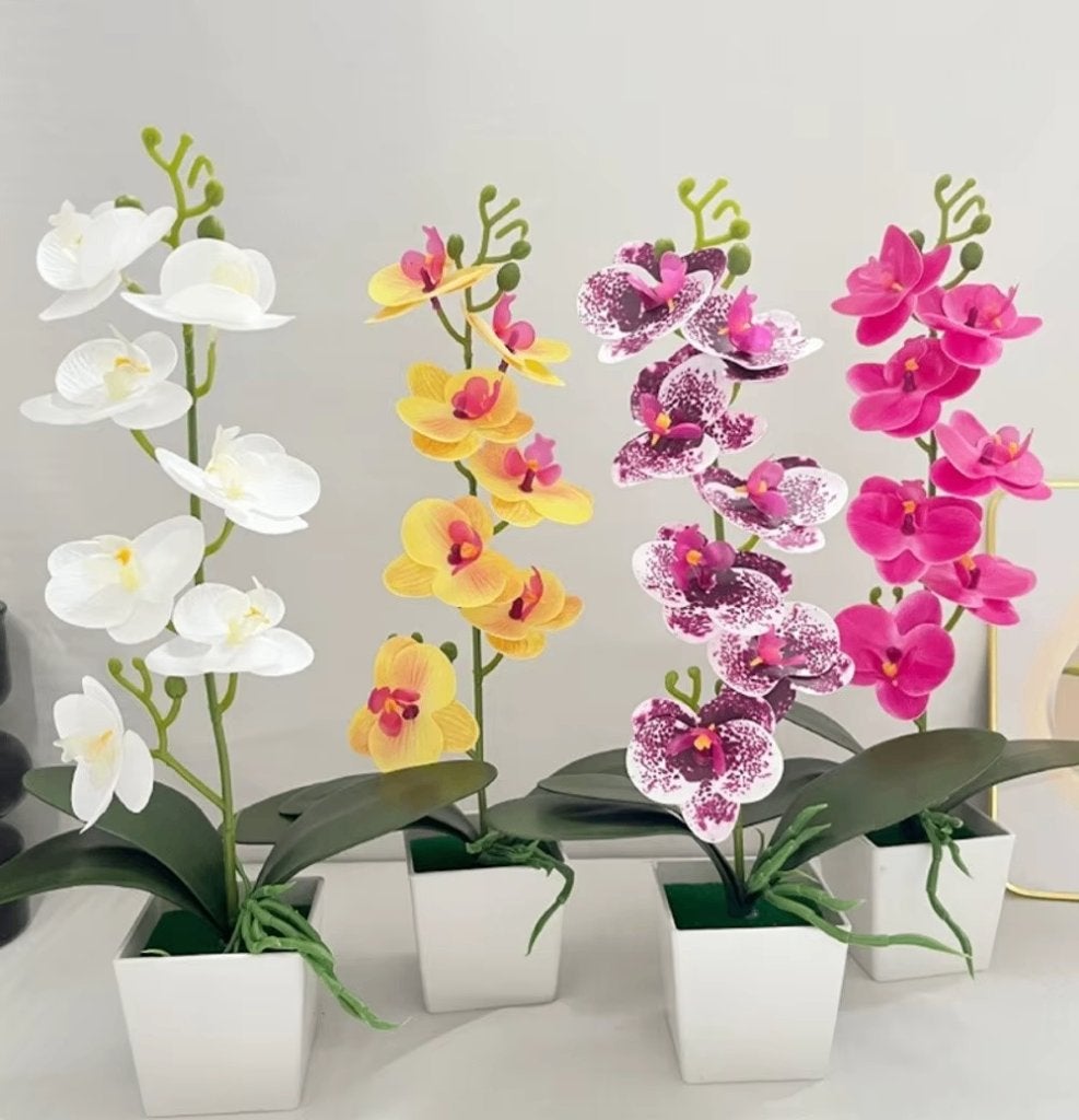 Orchidee Kunstbloem Met Pot, Verzenden, Nieuw, Kunstbloem, Met pot of vaas