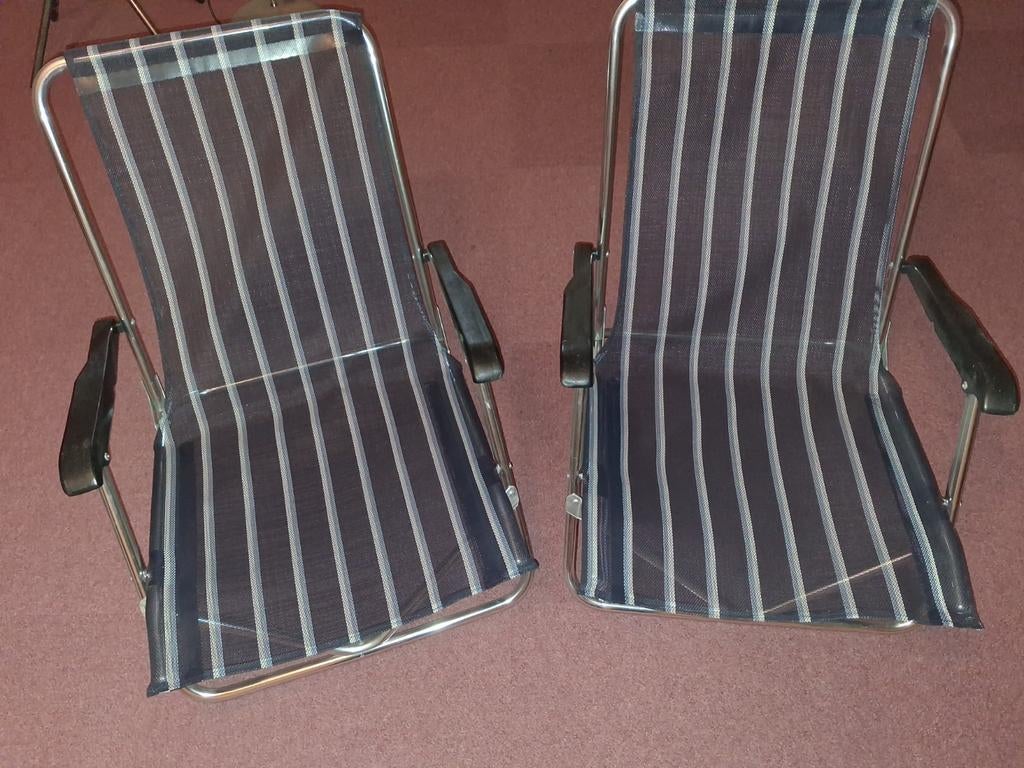 2x Lage Strandstoelen - Campingstoelen en Opvouwbaar, Caravans en Kamperen, Ophalen, Campingstoel
