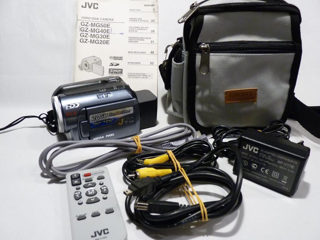 JVC GZ-MG40E HDD, 20GB +SD, accu, adapter, 15x zoom, F1,2, Harde schijf, 20x of meer, Ophalen of Verzenden, Zo goed als nieuw