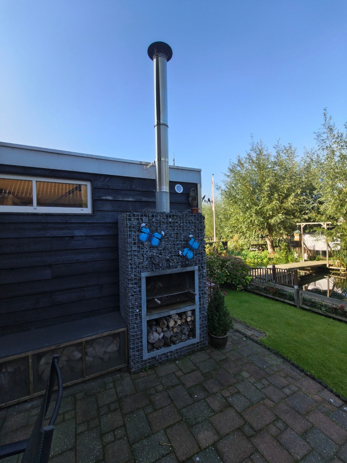 Gardeco tuinhaard / BBQ met schoorsteen - 1,20m breed, 2m ho, Ophalen, Gebruikt