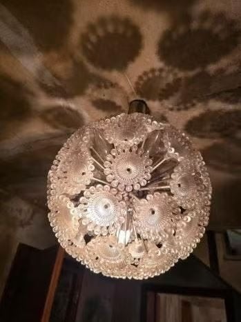 vintage sputnik space age hanglamp Sölken 60er, Ophalen, Zo goed als nieuw, Metaal, Space age