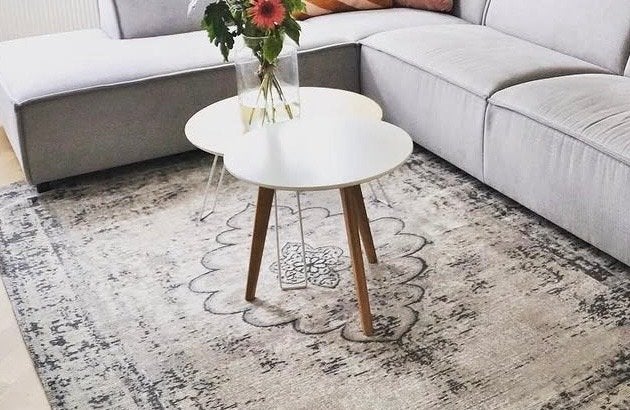 By Boo - Vintage-stijl kleed met bloemmedaillon, Huis en Inrichting, Stoffering | Tapijten en Kleden, Ophalen, Gebruikt, 150 tot 200 cm