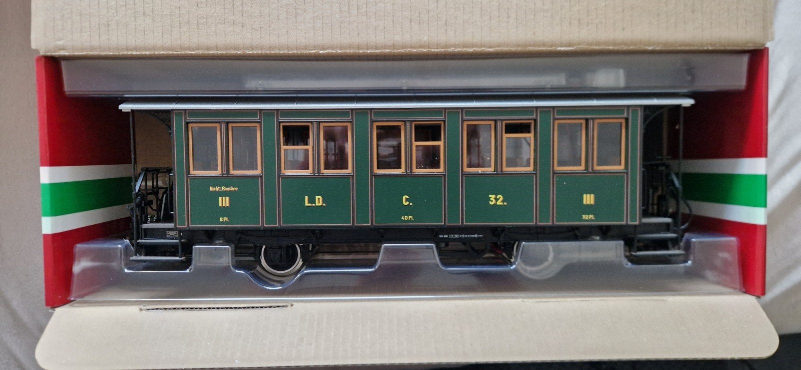 LGB RHB wagon met licht, Overige merken, Gelijkstroom, Wagon, Ophalen of Verzenden