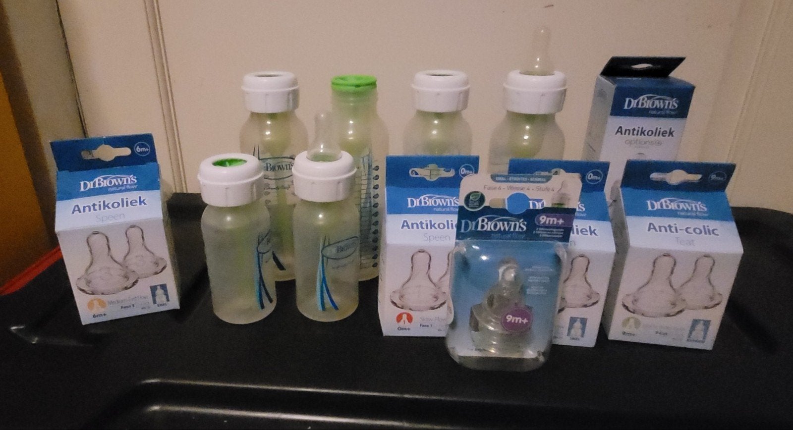 Dr brown flessen en flessenspenen pakket, Ophalen of Verzenden, Gebruikt, Babyfles, Dr. Brown's