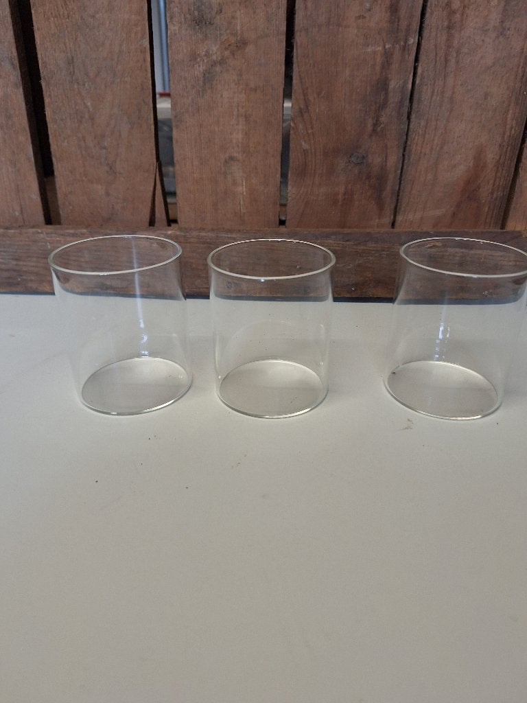 Set van 3 glazen cilinders - decoratief of als vaasjes NIEUW, Ophalen, Waxinelichthouder, Nieuw, Glas