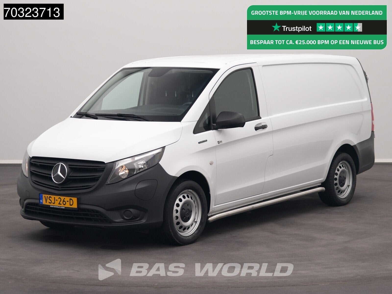 Mercedes eVito 112 Elektrisch 66kWh 256km WLTP L2H1 Airco Cr, Auto's, Bestelauto's, Automaat, Stof, Gebruikt, 116 pk