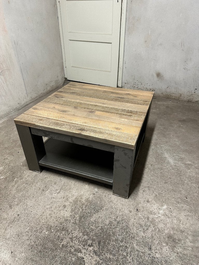 Bijzettafel houtlook, Huis en Inrichting, Ophalen, Minder dan 45 cm, Vierkant, 55 tot 75 cm