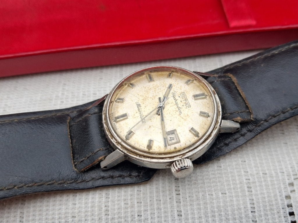 Vintage herenhorloge Pontiac Hydraulica memomatic, Overige merken, Overige materialen, Verzenden, Polshorloge