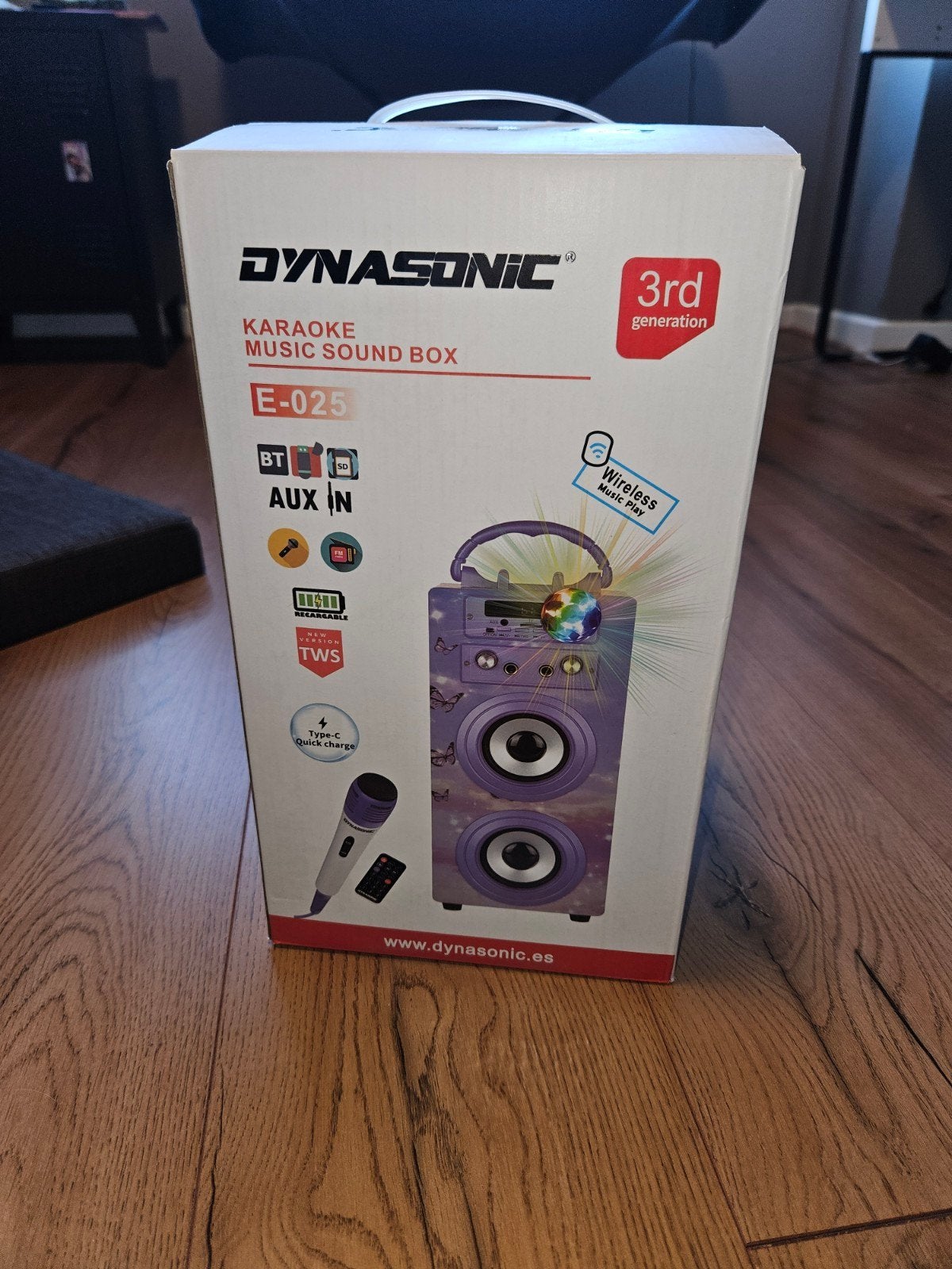 DYNASONIC Karaoke Bluetooth Speaker met Microfoon, Audio, Tv en Foto, Karaoke-apparatuur, Zo goed als nieuw, Complete set, Ophalen of Verzenden
