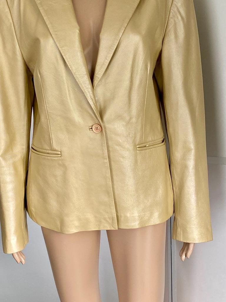 J513 Taifun maat 40=M echt leren jasje blazer colbert leer, Kleding | Dames, Maat 38/40 (M), Beige, Ophalen of Verzenden, Zo goed als nieuw