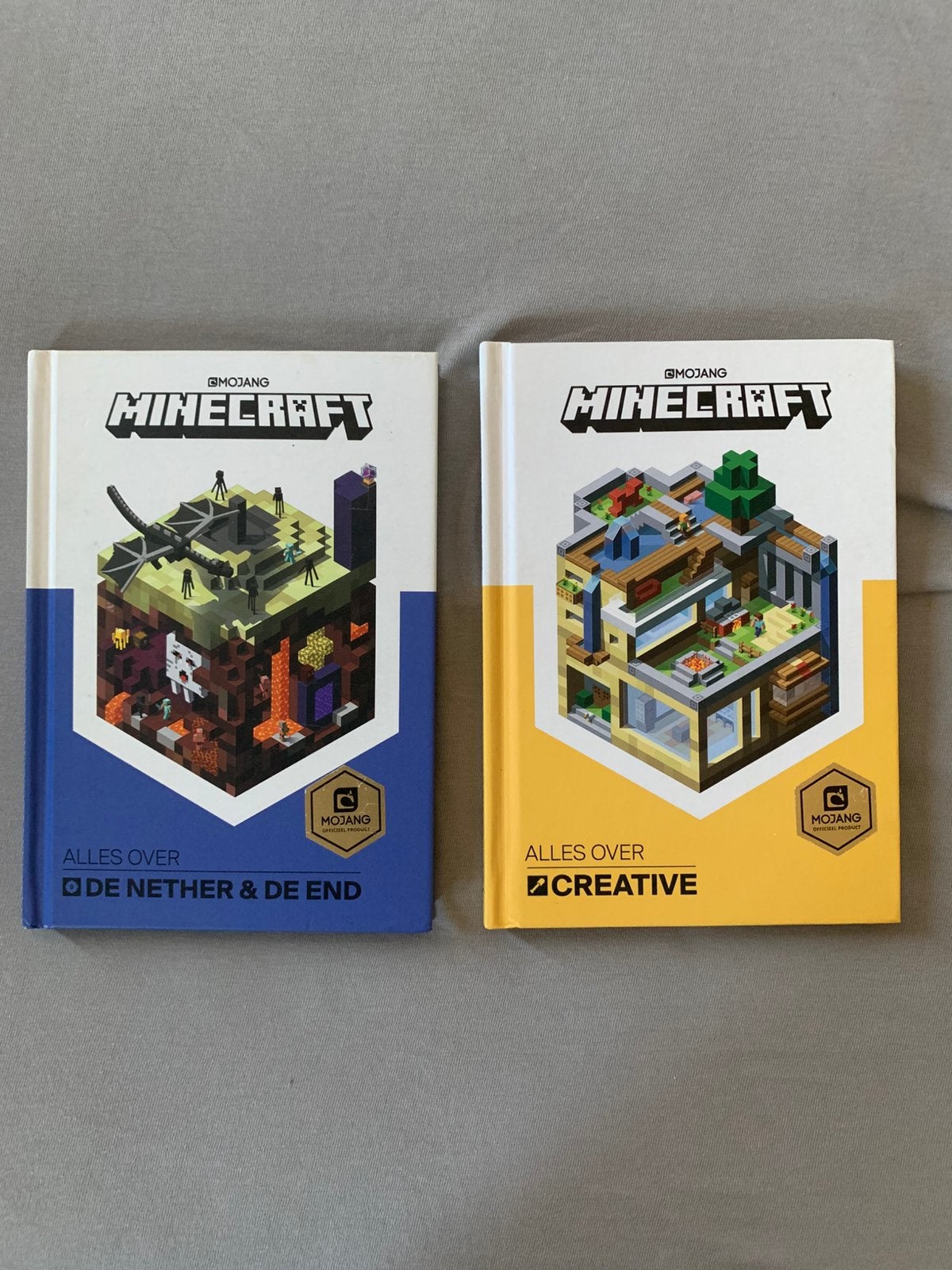 2x Minecraft Boeken:Alles over de Nether & de End + Creative, Boeken, Ophalen of Verzenden, Zo goed als nieuw