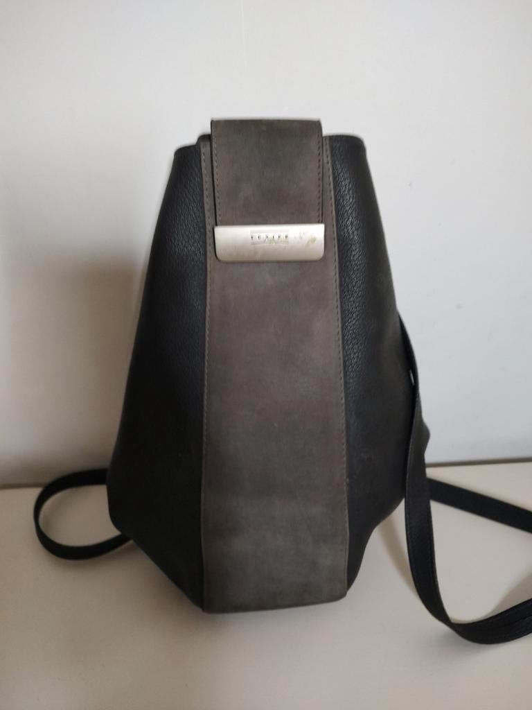 K56 TEXIER grijs lederen damestas  / rugzaktasje zeer fraai, Sieraden, Tassen en Uiterlijk, Tassen | Damestassen, -, -, Overige typen