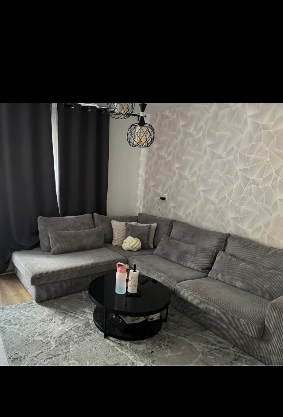Hanglamp bank en salontafel te koop zsm weg, Huis en Inrichting, Ophalen, Gebruikt, Metaal, Minder dan 150 cm