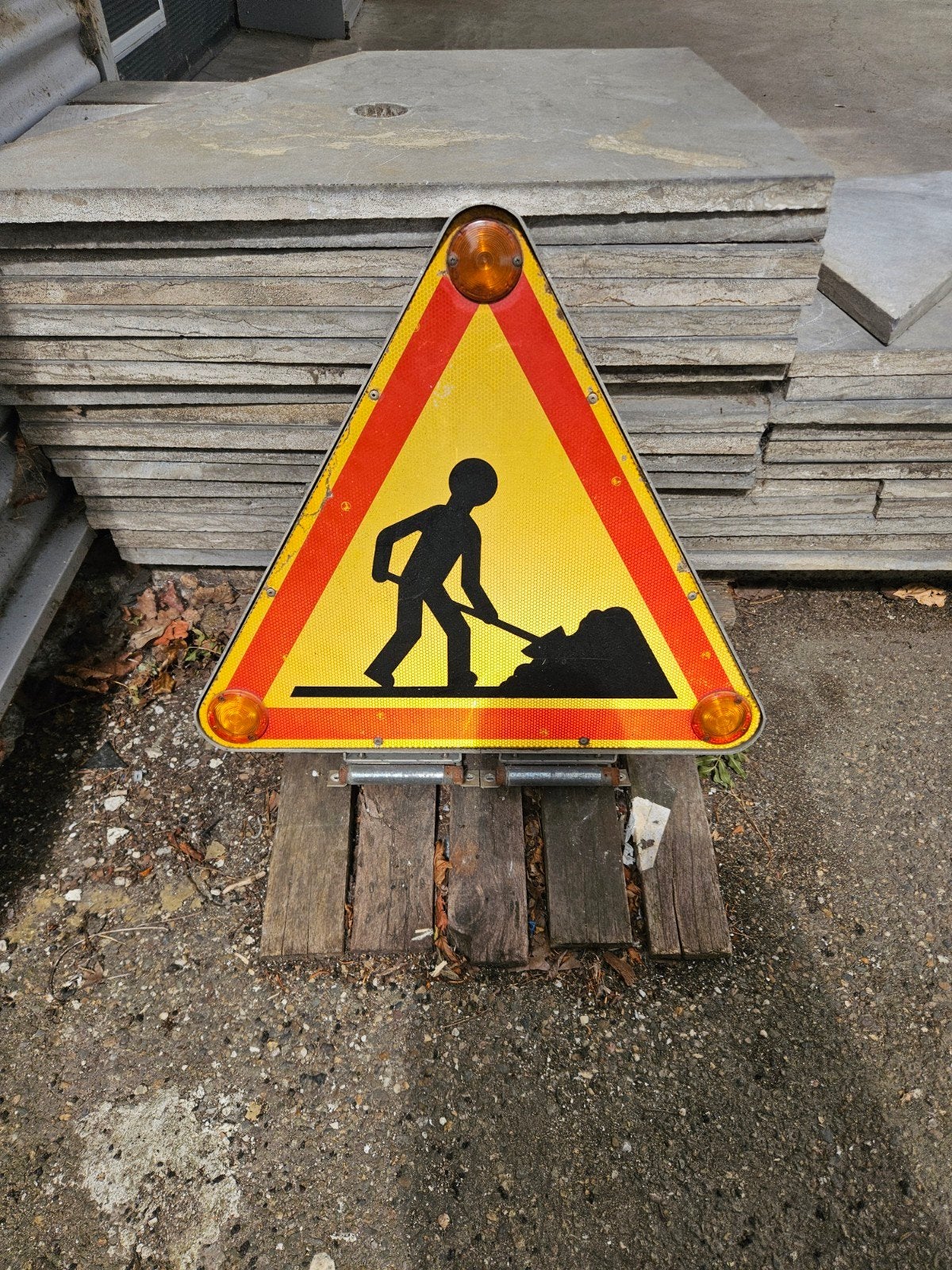 Verkeersbord wegwerkzaamheden, Doe-het-zelf en Verbouw, Ophalen, Gebruikt