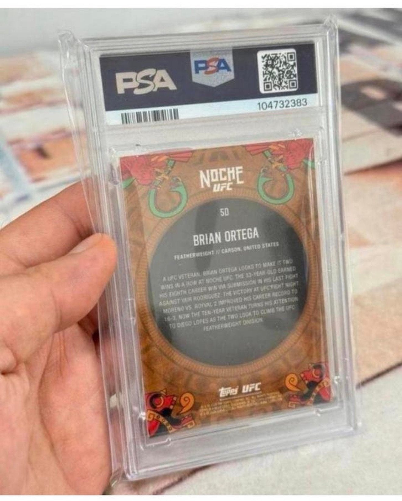 2024 TOPPS NOCHE UFC #5D BRIAN ORTEGA Red PSA-10 grade, Spelerskaart, Nieuw, Ophalen of Verzenden, H