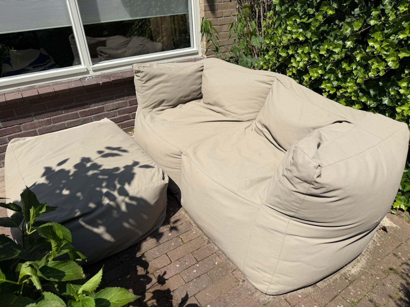 BRYCK loungebank 2-seat met hocker, 2 zitplaatsen, Hocker, Ophalen of Verzenden, Zo goed als nieuw