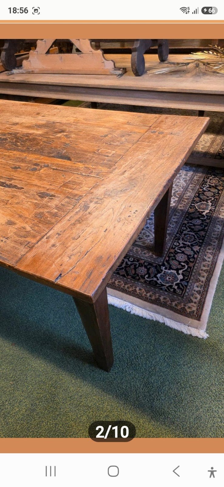 Antieke Franse boeren eetkamertafel 2,20 m, Antiek en Kunst, Ophalen