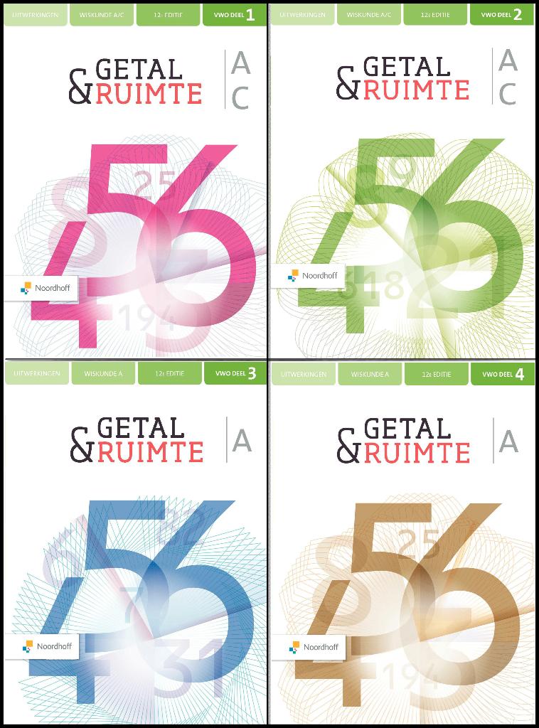 Uitwerkingen Getal & Ruimte VWO A/C Deel 1 t/m 4. 12e editie, Boeken, Schoolboeken, VWO, Wiskunde A, Nieuw, Ophalen of Verzenden