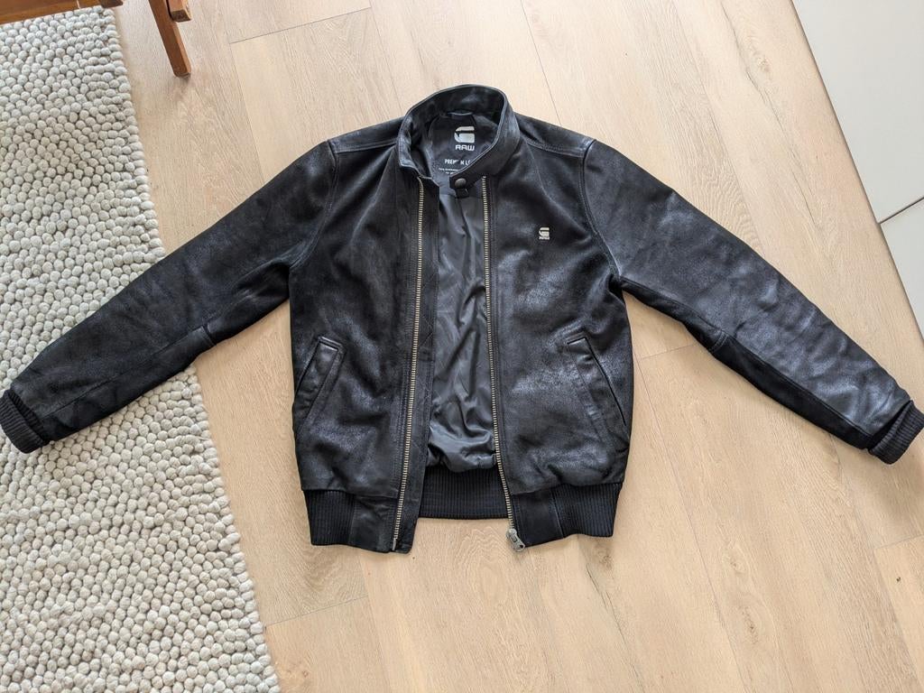G-Star RAW bikerjack leren jas XS, Zwart, Ophalen of Verzenden, Zo goed als nieuw, Maat 46 (S) of kleiner