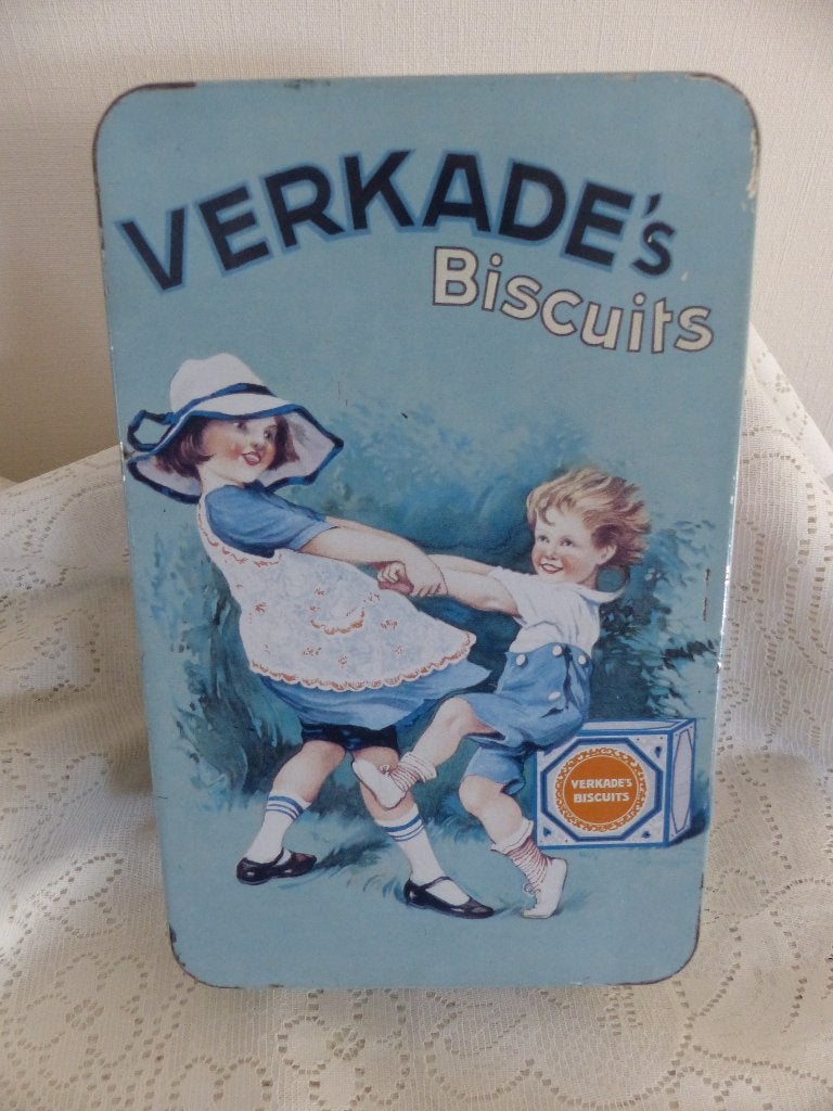 Verkade blik, Ophalen of Verzenden, Gebruikt, Koek(jes), Verkade
