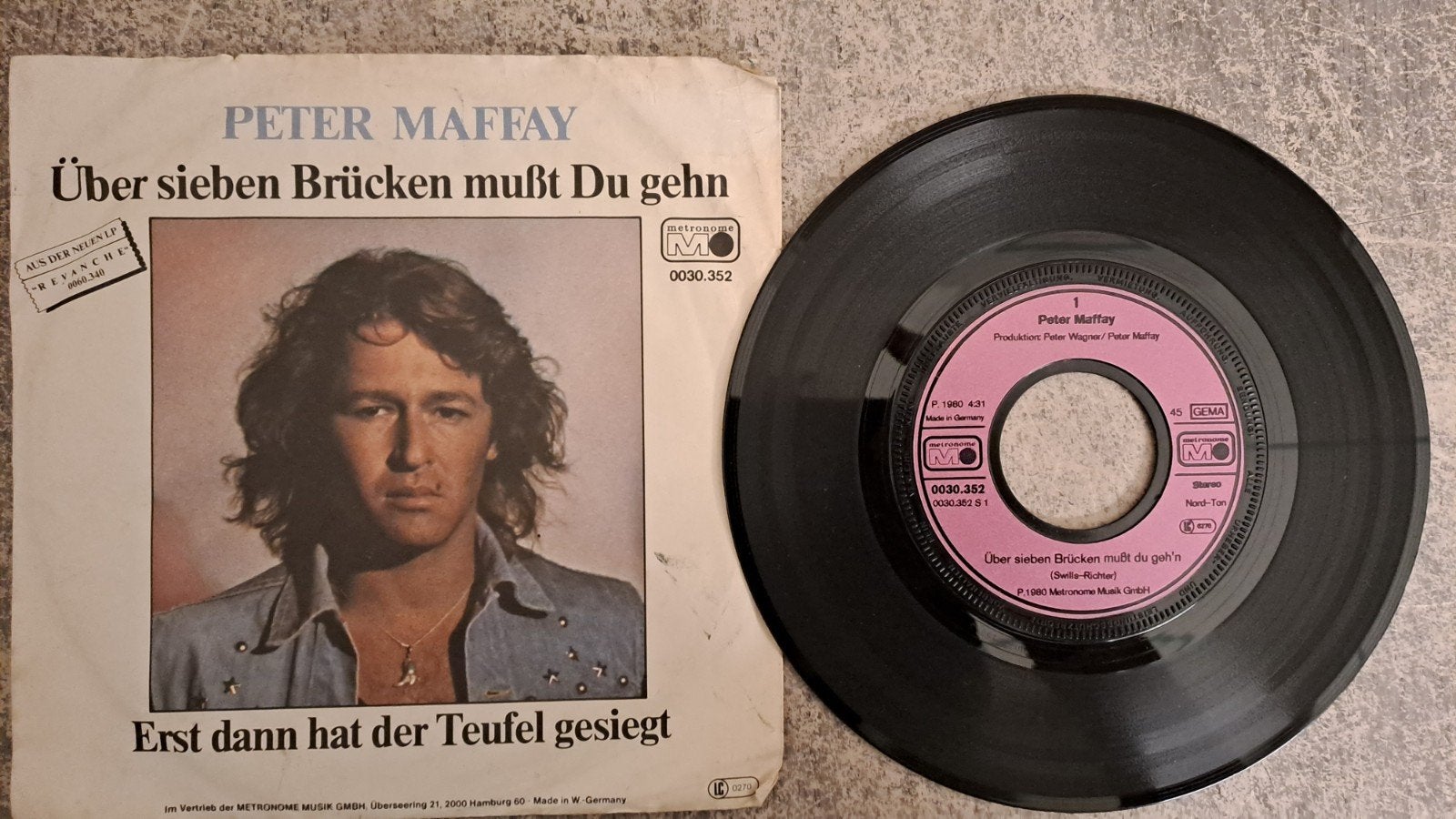 Peter Maffay  - uber sieben brucken mubt du gehn, Cd's en Dvd's, Gebruikt, 7 inch, Pop, Fotohoes