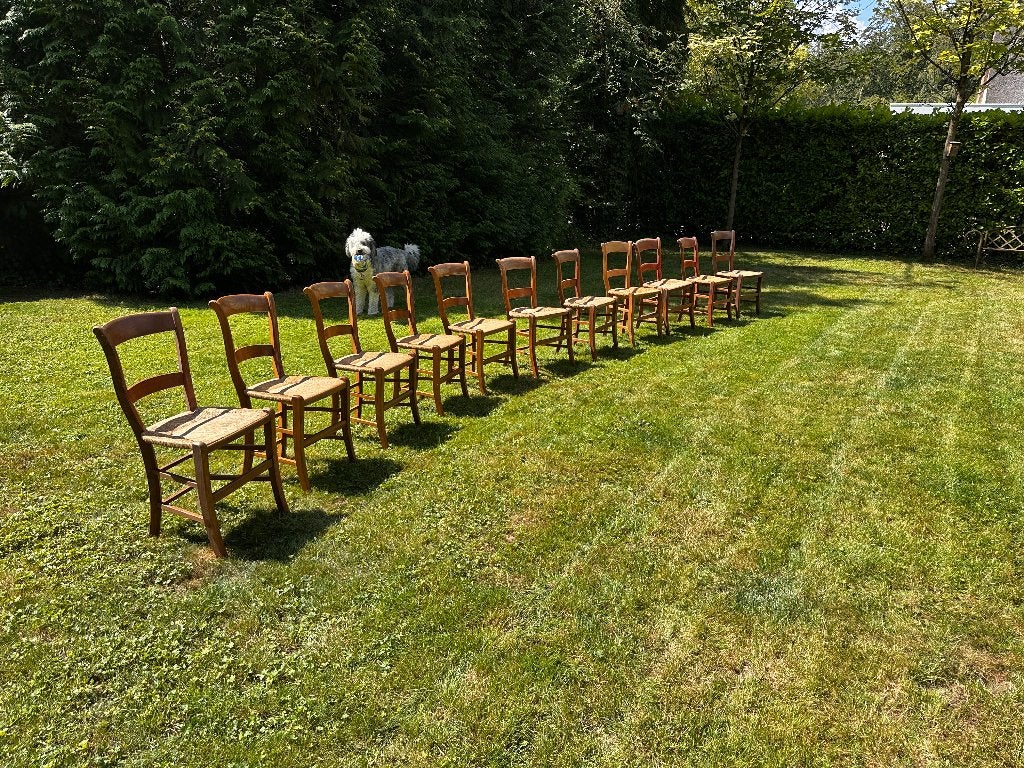 Serie mooie originele Deventerstoelen / Culemborgse stoelen, Ophalen, Bruin, Rustiek / landelijk /sfeervol, Hout