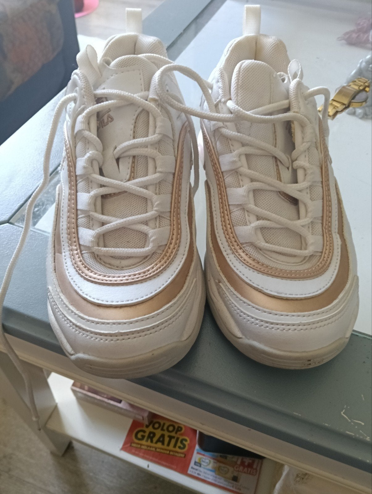 Fila Sneakers Dames Maat 37 Wit/Goud, Ophalen, Wit, Sneakers of Gympen, Fila