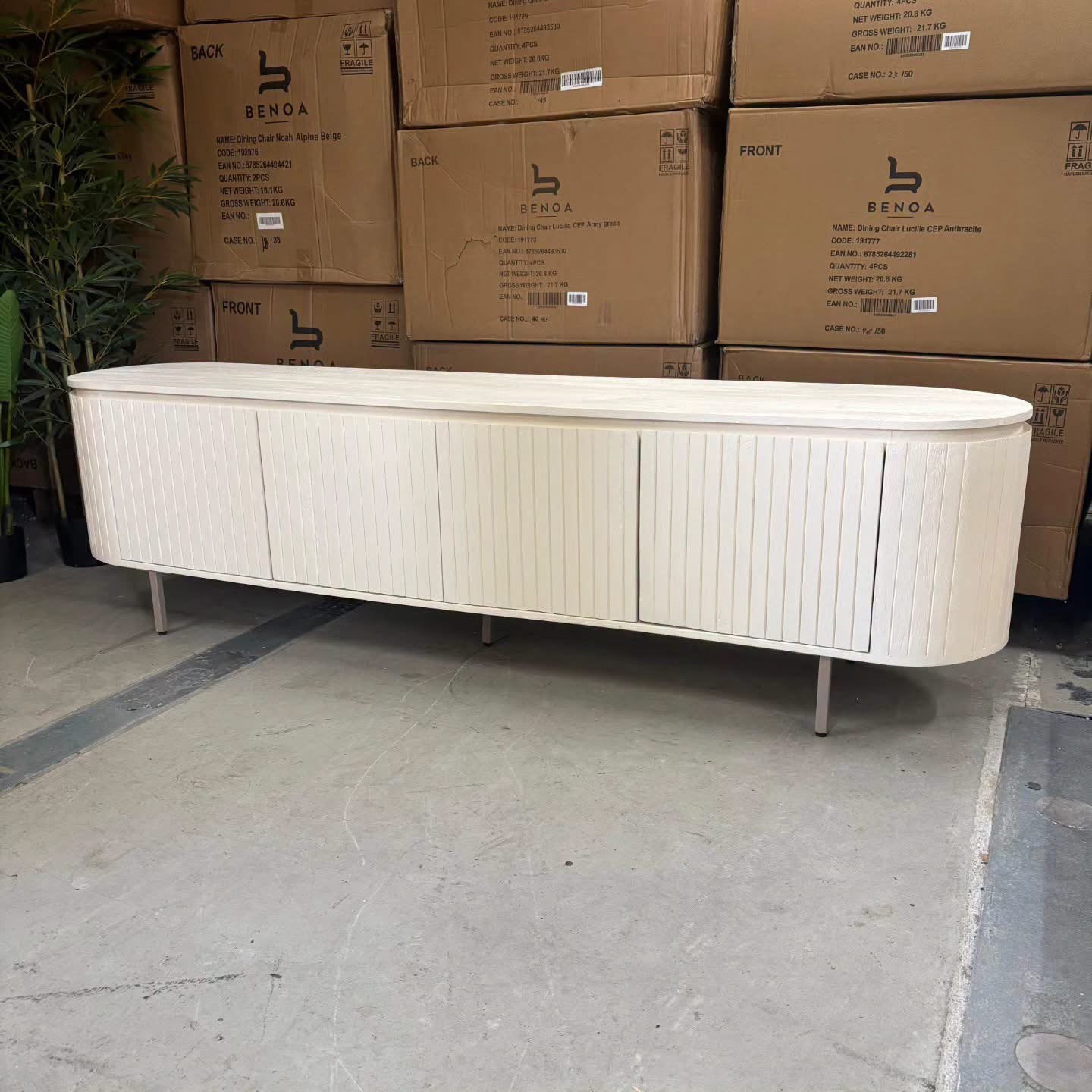 TV-meubel 210 cm Ivoor, Mangohout van Livingfurn, Ophalen, Onbekend, Nieuw, 170 cm of meer