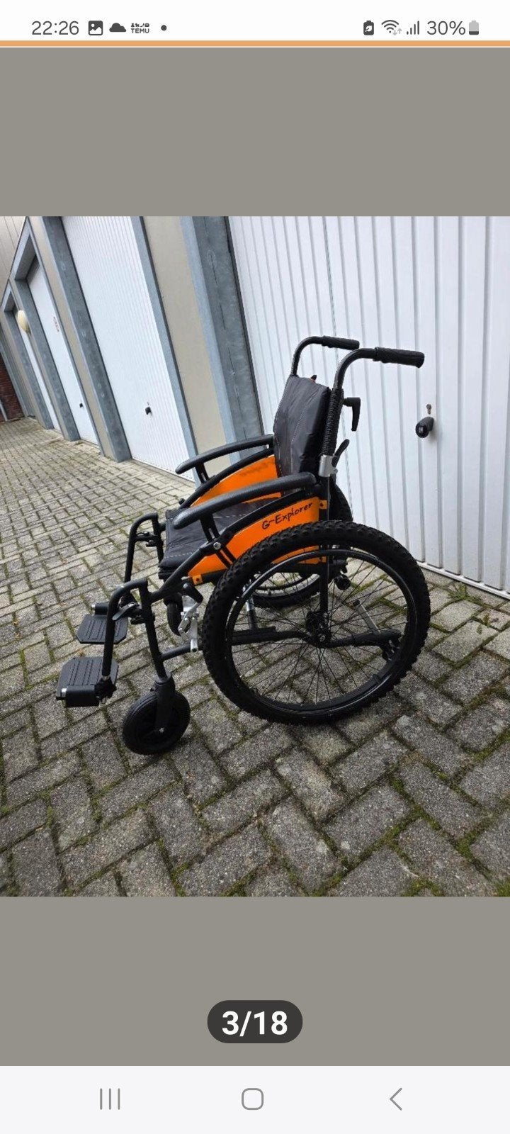 G Explorer stoer  dikke banden  Rolstoel, Ophalen of Verzenden, Duwrolstoel