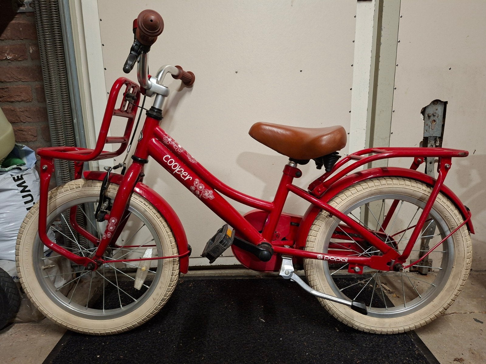 Popal Cooper 16 inch meisjes meisjesfiets rood, Ophalen, Gebruikt, 16 tot 20 inch